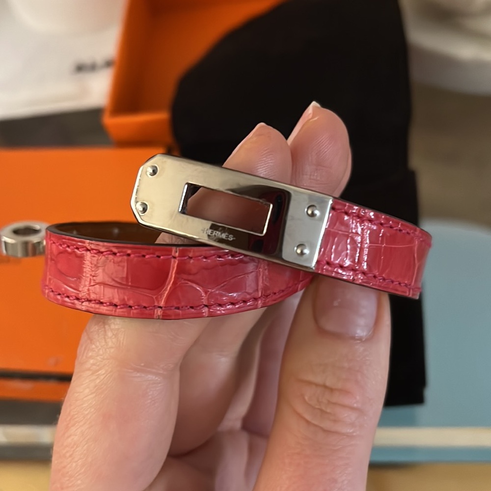 Hermes Kelly Ruby Chevre Double Bracelet - image 3